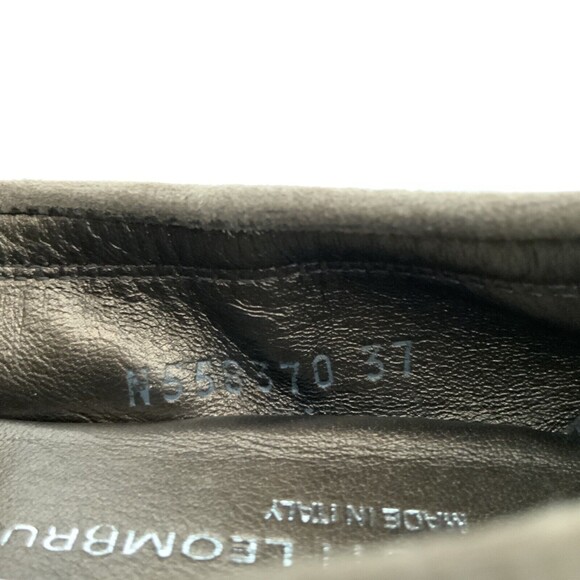 AGL Ballet Flats Size 37 Taupe Pewter Snake Cap-toe Buckle Front Shoe - Picture 6 of 12